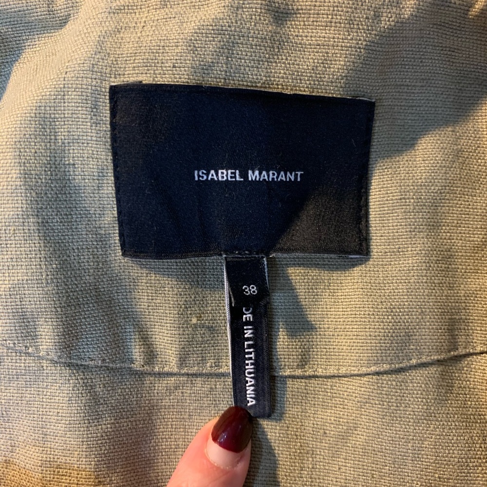 Isabel Marant Cargo Utility Safari Linen Jacket Tan Khaki 38 - Picture 3 of 8